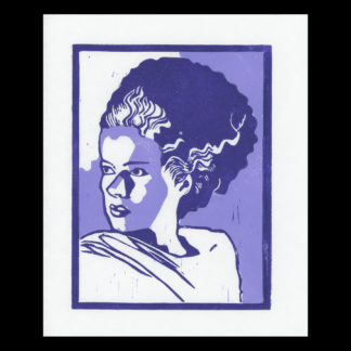 Bride of Frankenstein Block Print by Grant Thomas