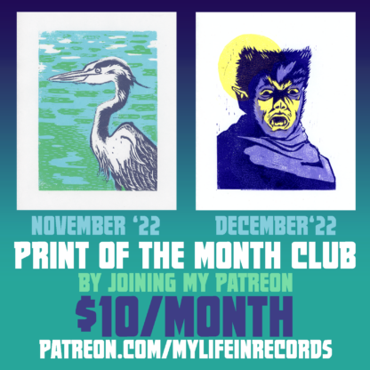 Print of the Month Club Great Blue Heron and the Werewolf of London