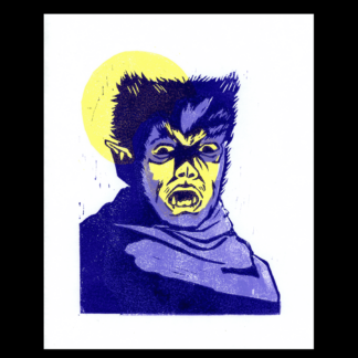 Werewolf of London Linoleum Block Print