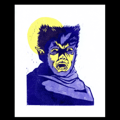 Werewolf of London Linoleum Block Print