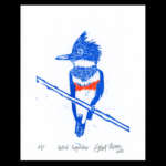Belted Kingfisher Block Print by Grant Thomas