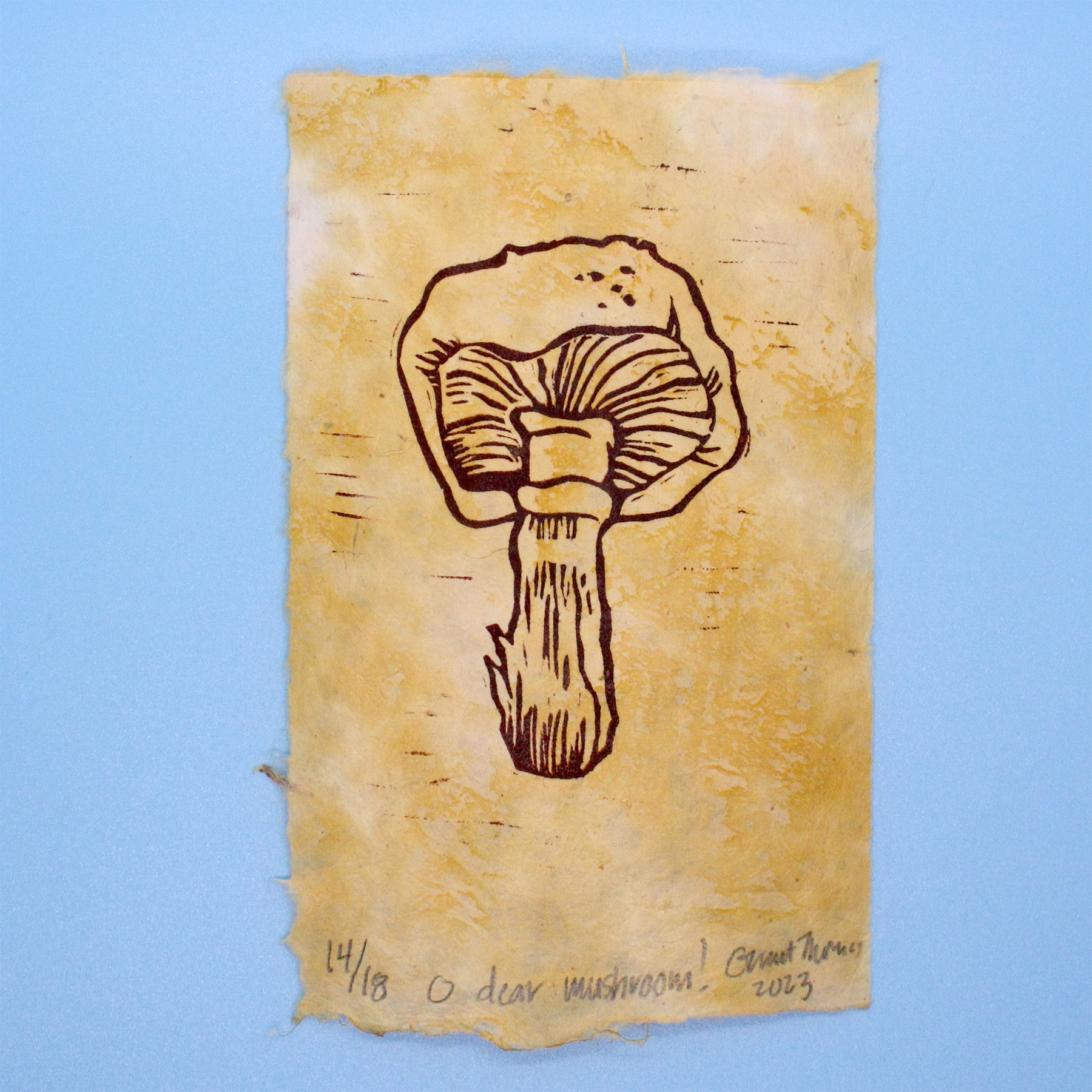 O dear mushroom! Linoleum Block Print - Grant Thomas Online