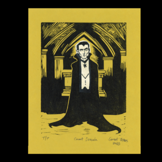 Count Dracula Linoleum Cut Print Trial Proof by Grant Thomas