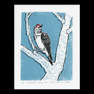 He laboreth at every tree Linoleum Block print by Grant Thomas